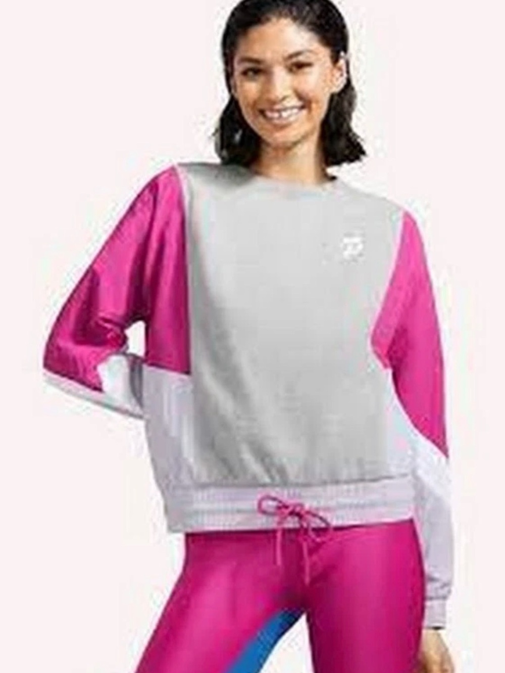 Peloton Pullover Sweatshirt in Pink and Gray